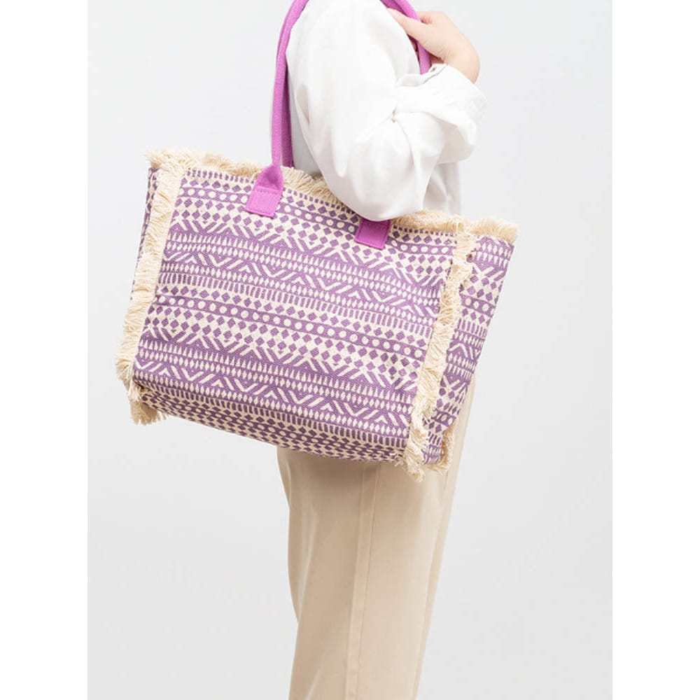 Celvera Tas Dames - Grote Shopper met Franje en Kleurrijk Bohemien Print | Zomer