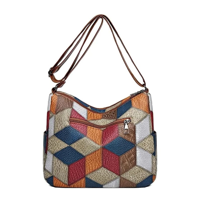 Celvera Patchwork Elegantie – Unieke Tas met Artistieke Uitstraling