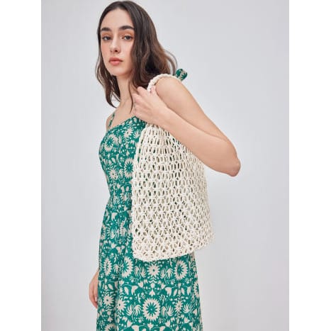 Celvera Tas Dames - Open Gehaakte Shopper met Dubbele Tophandvatten | Casual