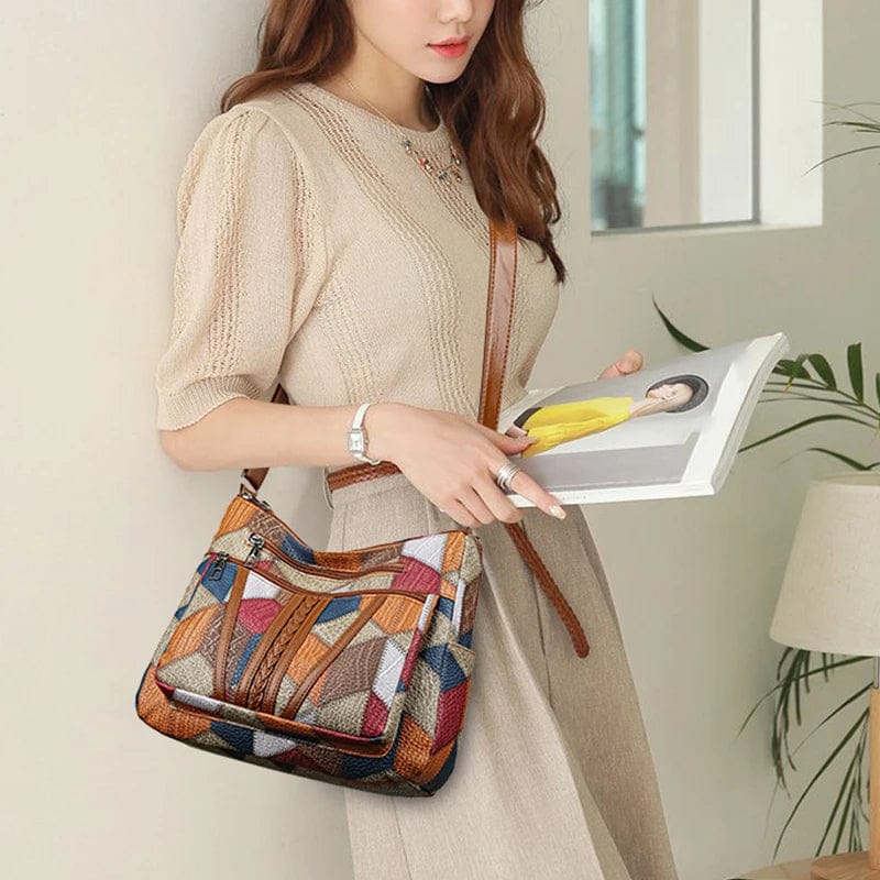 Celvera Patchwork Elegantie – Unieke Tas met Artistieke Uitstraling