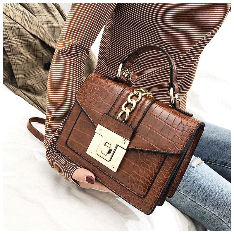 Celvera Designer Crossbody Handtas Dames – Snakeprint met Kettingsluiting