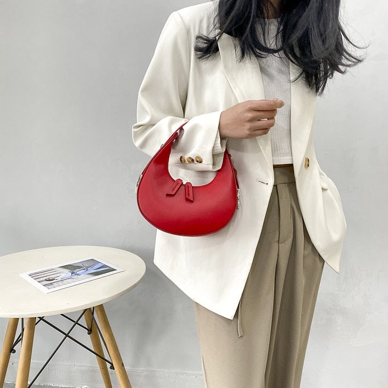 Celvera Tas Dames - Compact Crescent Model met Zilverkleurig Beslag en Rits | Chique