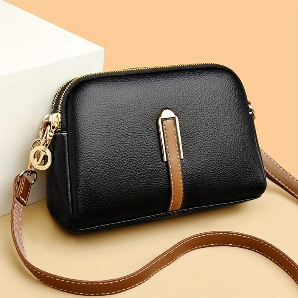 Celvera Tas Dames - Kleine Crossbody met Dubbele Rits en Schouderriem | Chique