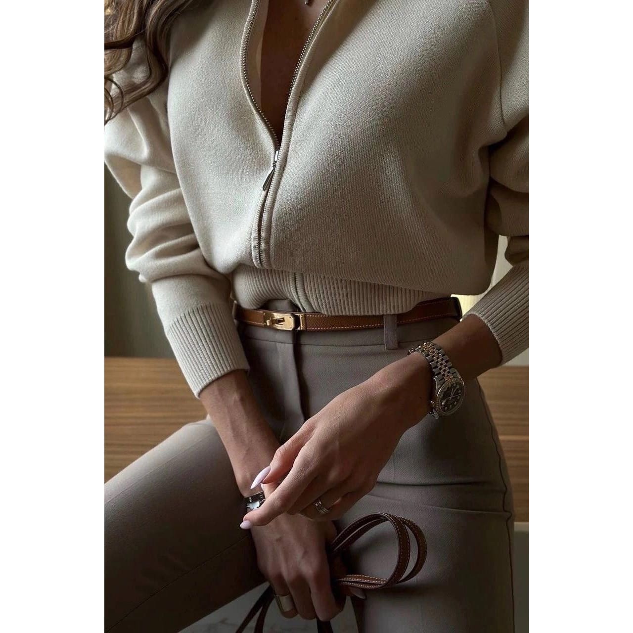Celvera Riem, Kelly stijl gesp, leer, bruin, zwart of taupe, dames