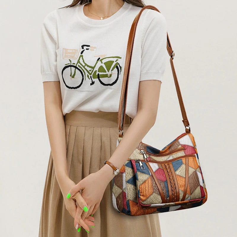 Celvera Patchwork Elegantie – Unieke Tas met Artistieke Uitstraling