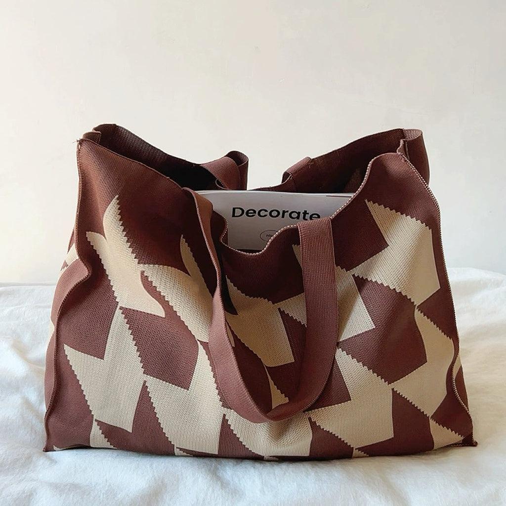 Celvera Ruime shopper tas met geometrisch patroon