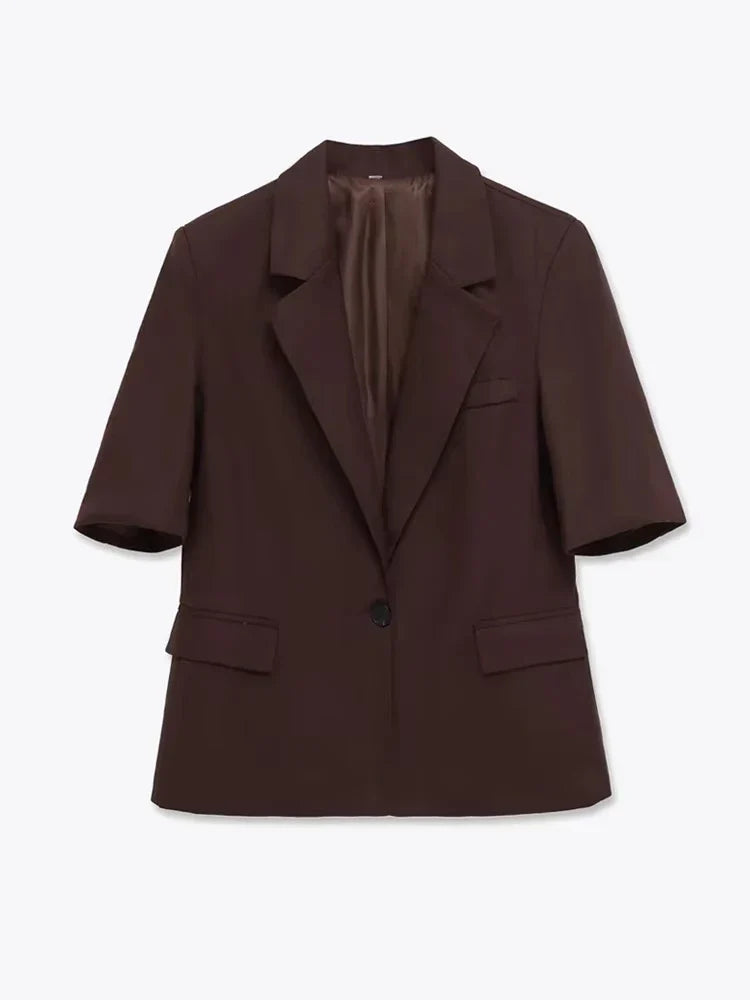Chic Blazer – Stylish Short Sleeve Office Essential