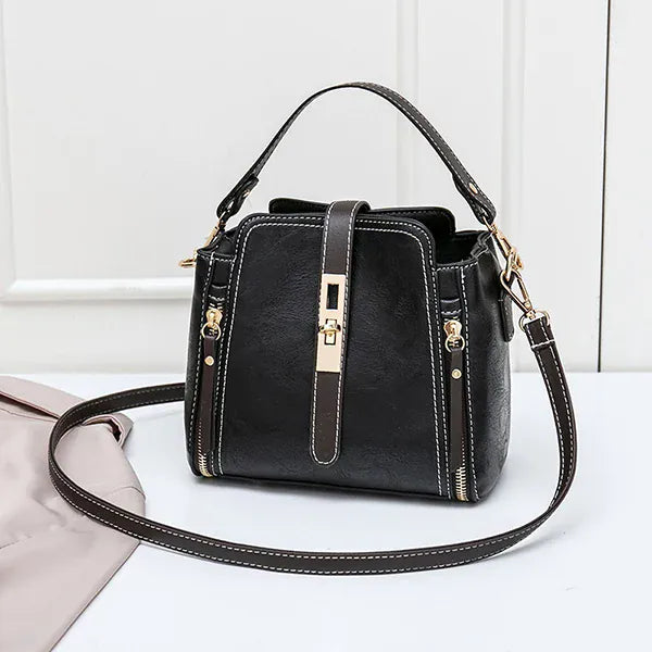 Celvera Tas Dames - Bucket Bag met Handvat en Gouden Slotdetail | Chique