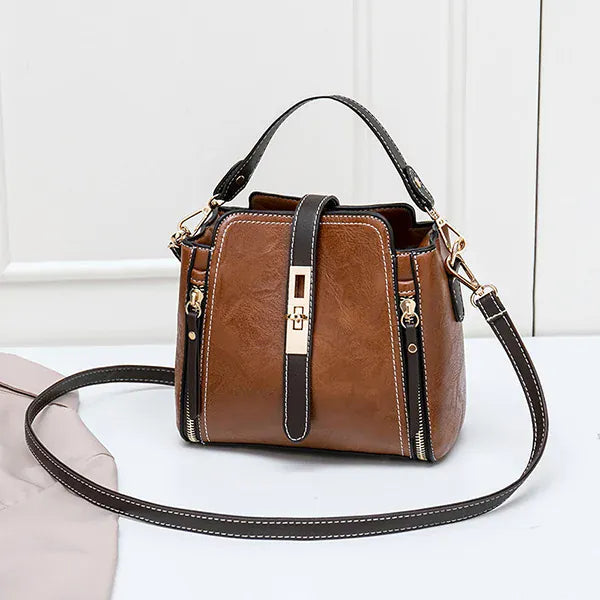 Celvera Tas Dames - Bucket Bag met Handvat en Gouden Slotdetail | Chique