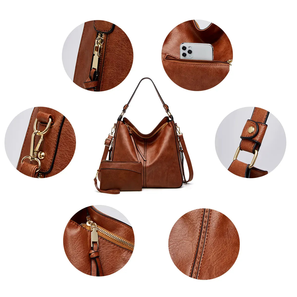 Celvera Premium Hobo Handtas - Inclusief gratis portemonnee