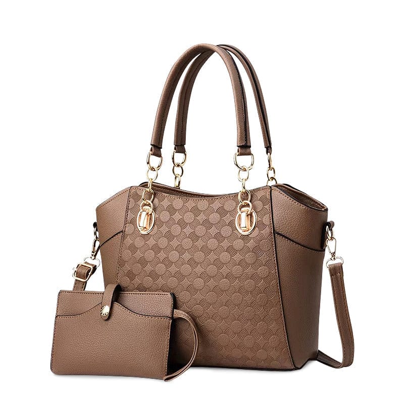 Celvera Elegante dames handtas in bruin leer met schouderriem