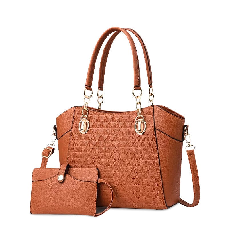 Celvera Elegante dames handtas in bruin leer met schouderriem