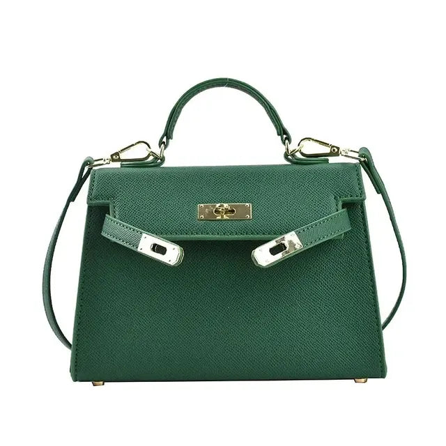 Celvera Tas Dames - Gestructureerde Handtas met Draaisluiting en Schouderband | Elegant