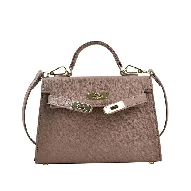Celvera Tas Dames - Gestructureerde Handtas met Draaisluiting en Schouderband | Elegant