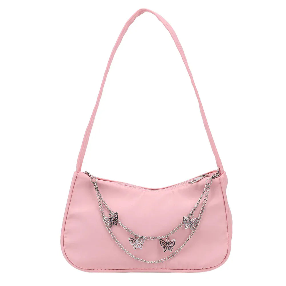 Celvera Tas Dames - Schoudertas met Vlinder Ketting Detail | Chique