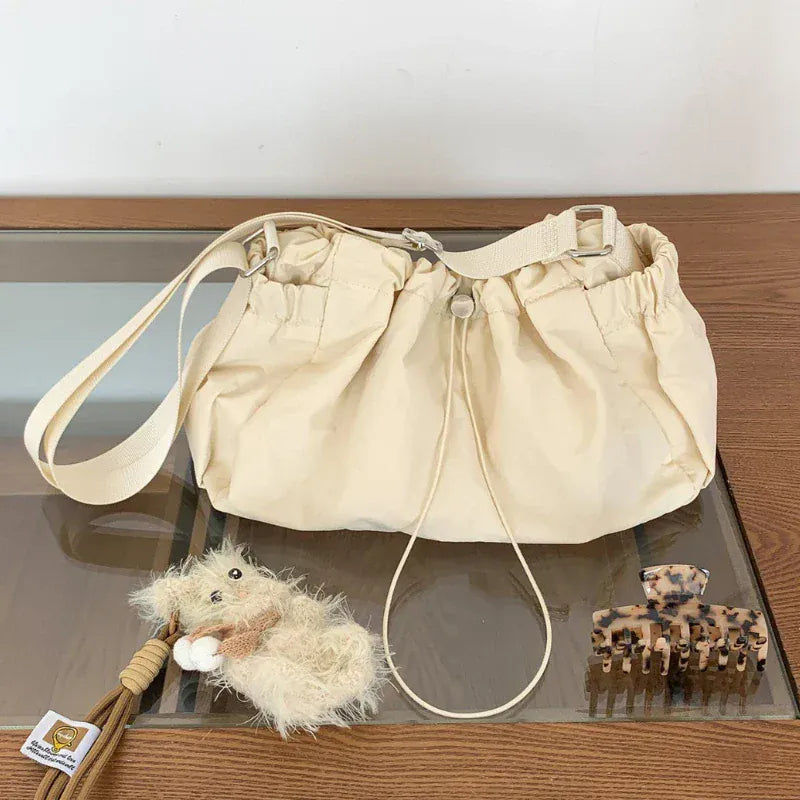 Celvera Tas Dames - Gerimpelde Crossbody met Trekkoord en Ruches | Casual