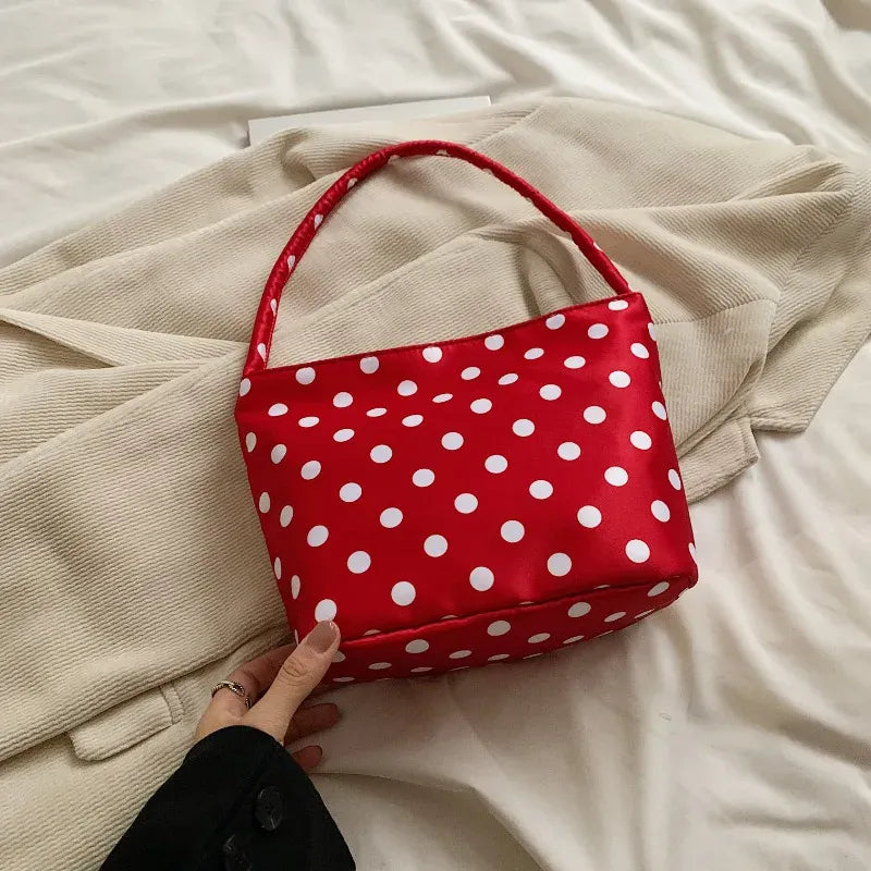 Celvera Tas Dames - Retro Schoudertas met Stippenprint | Klassiek