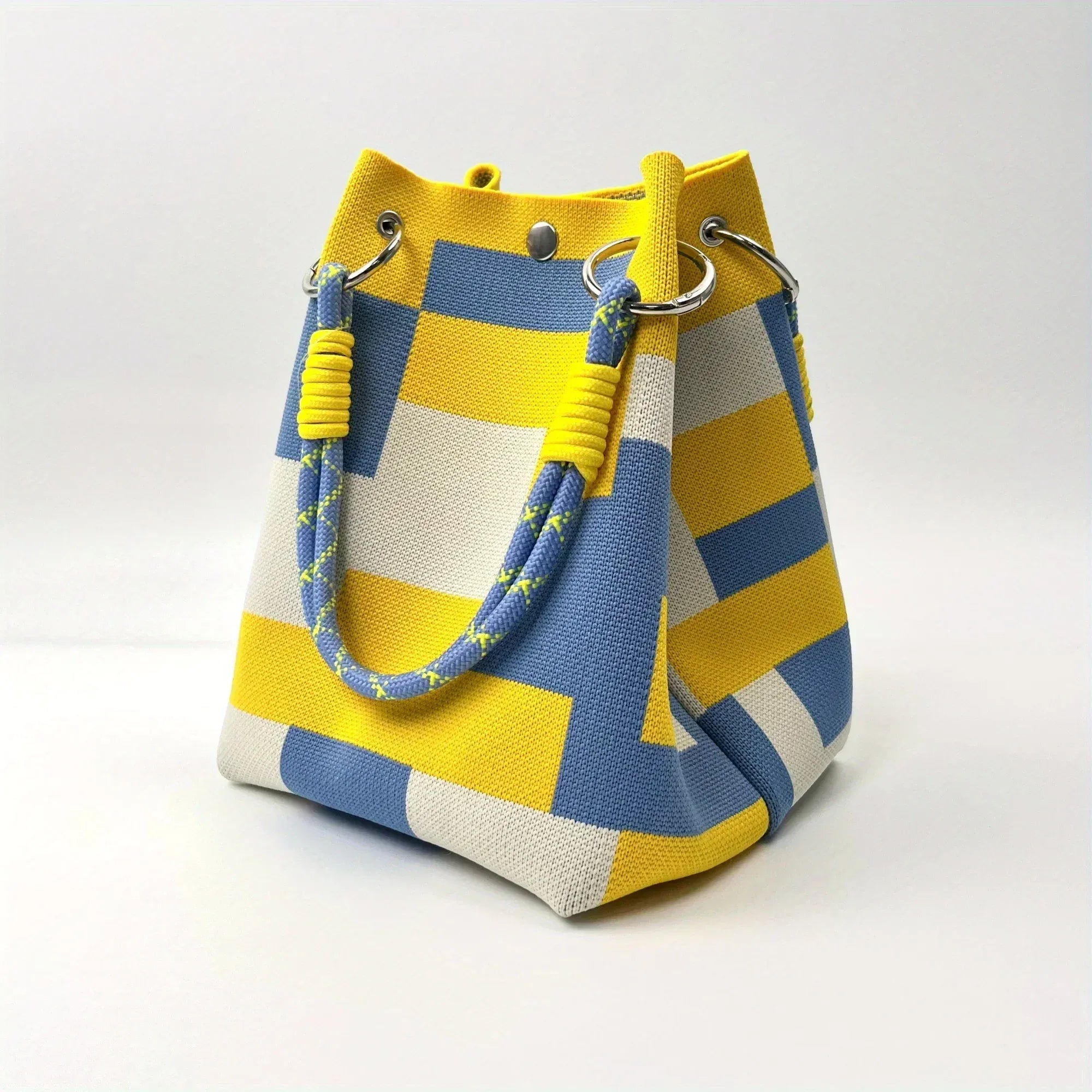 Celvera Kleurrijke Dames Tote Bag – Opvallende Geweven Shopper Tas