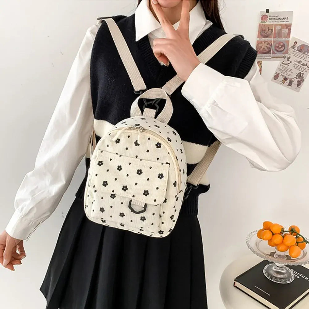 Celvera Tas Dames - Mini Rugzak met Bloemenprint en Voorvak | Casual