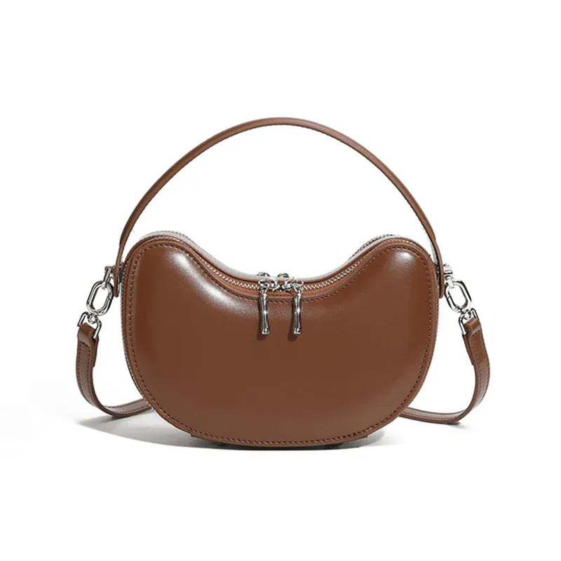 Celvera Tas Dames - Halfmaan Crossbody met Dubbele Rits en Ring | Klassiek