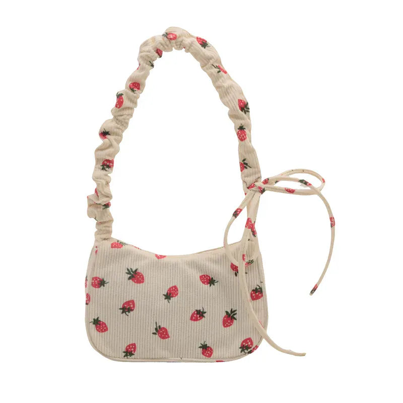 Celvera Tas Dames - Mini Hobo Tas met Aardbeienprint en Strikje | Zomer