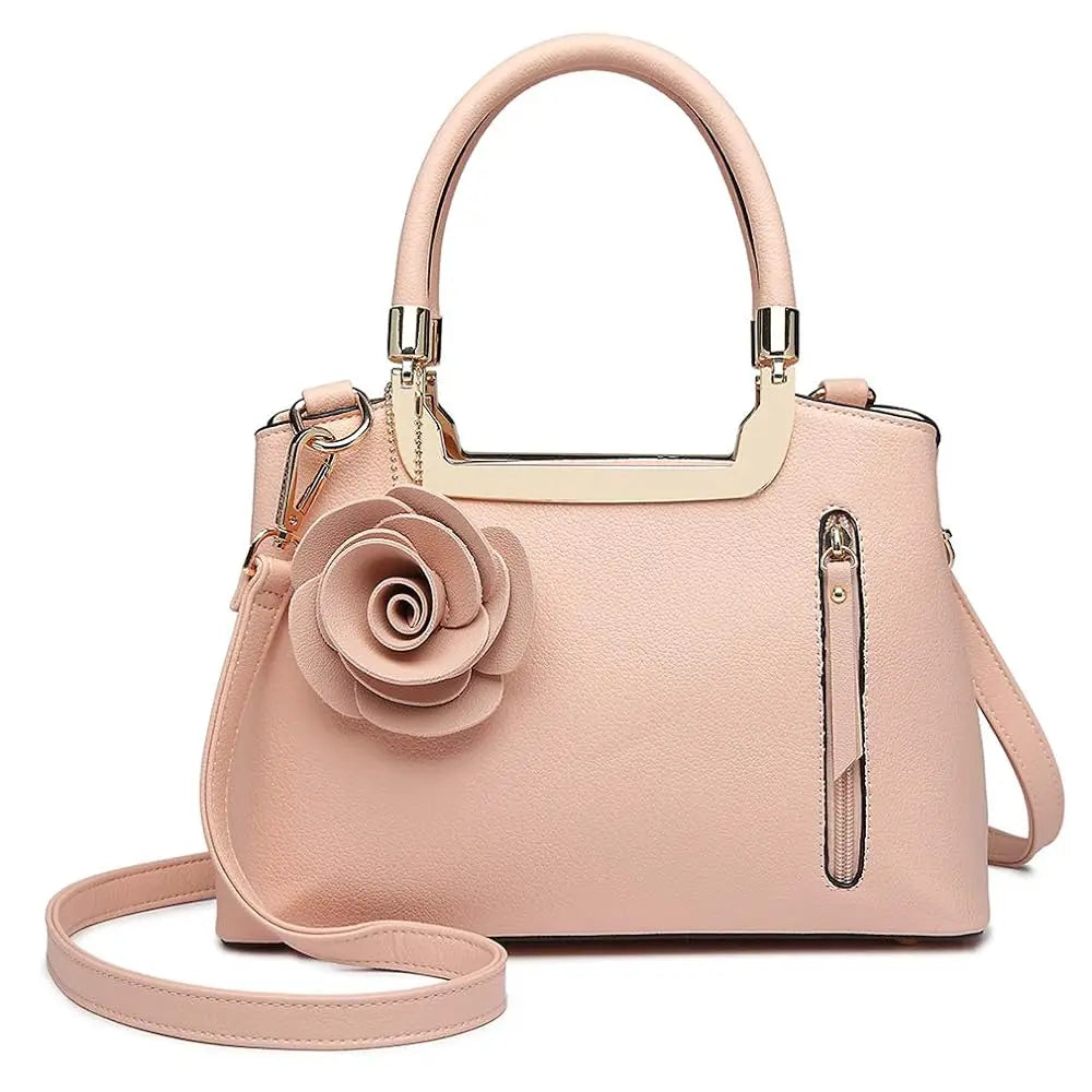 Celvera Handtas Dames - Elegante Tas met Roos Detail en Gouden Frame | Chique