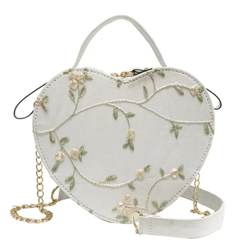 Celvera Tas Dames - Ronde Crossbody met Bloemen Borduursel | Zomer