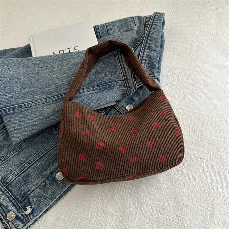 Celvera Tas Dames - Mini Schoudertas met Aardbeienprint en Structuur | Zomer