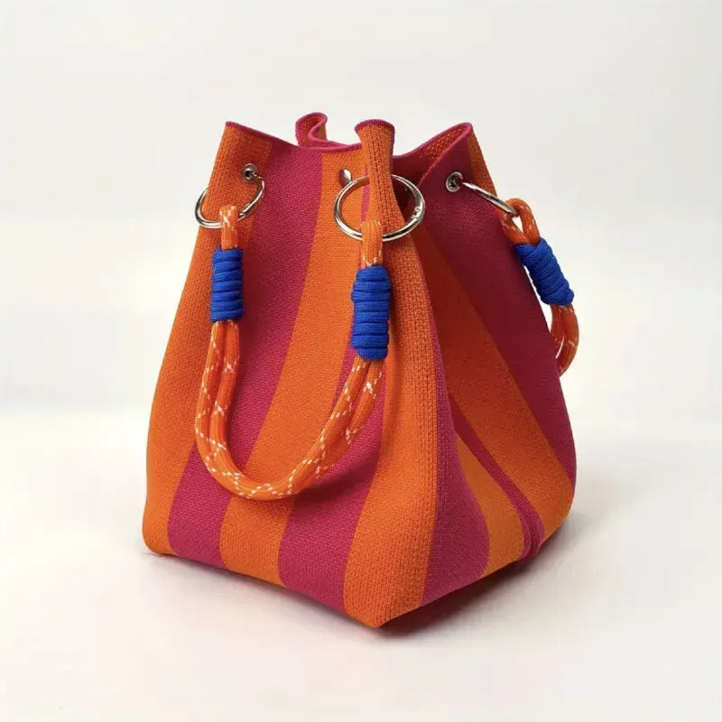 Celvera Kleurrijke Dames Tote Bag – Opvallende Geweven Shopper Tas