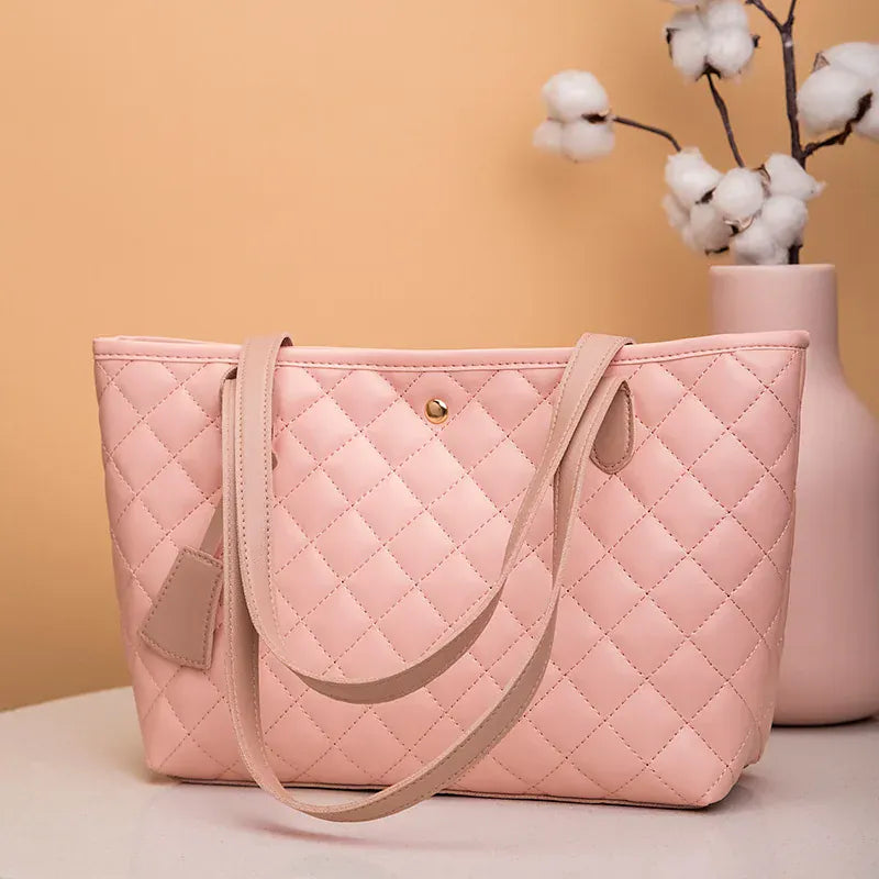 Celvera Tas Dames - Ruime Gewatteerde Shopper met Gouden Knoop | Chique