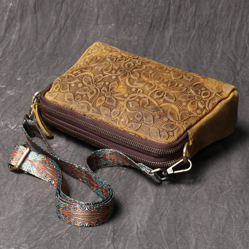 Celvera Tas Dames - Crossbody met Reliëfprint en Brede Riem | Chique