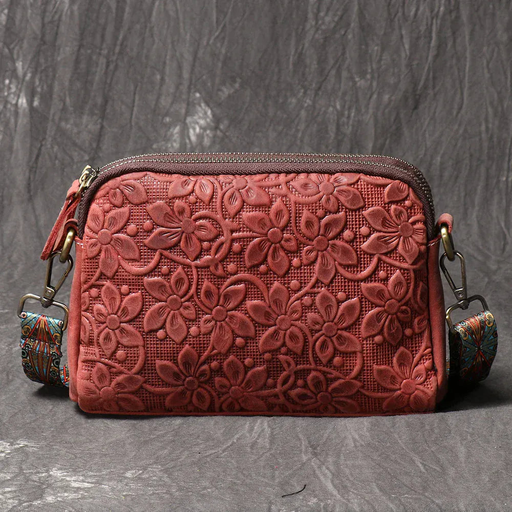 Celvera Tas Dames - Crossbody met Reliëfprint en Brede Riem | Chique
