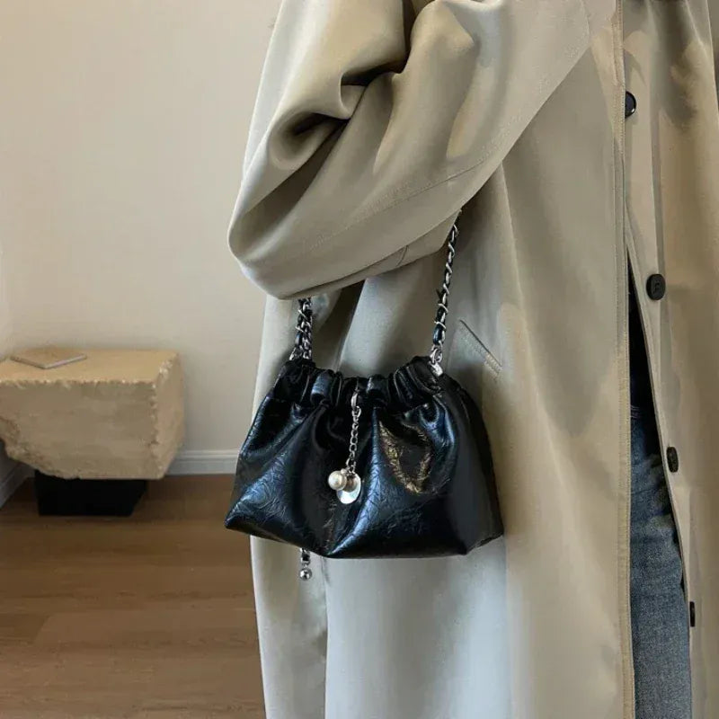Celvera Tas Dames - Glanzende Crossbody met Gerimpeld Design | Chique