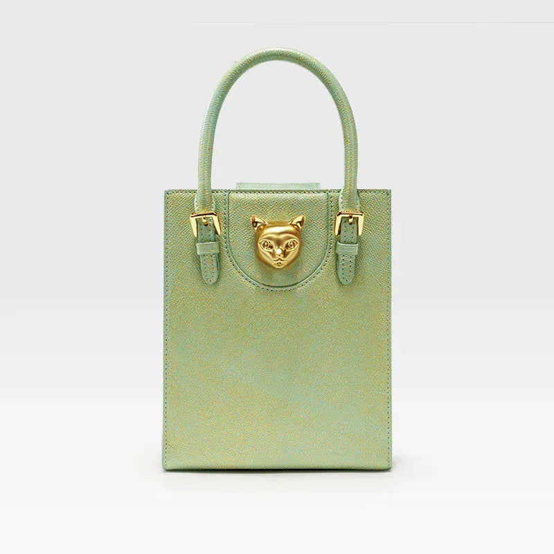 Celvera Handtas Dames - Mini Tote Bag met Gouden Kattenslot | Chique