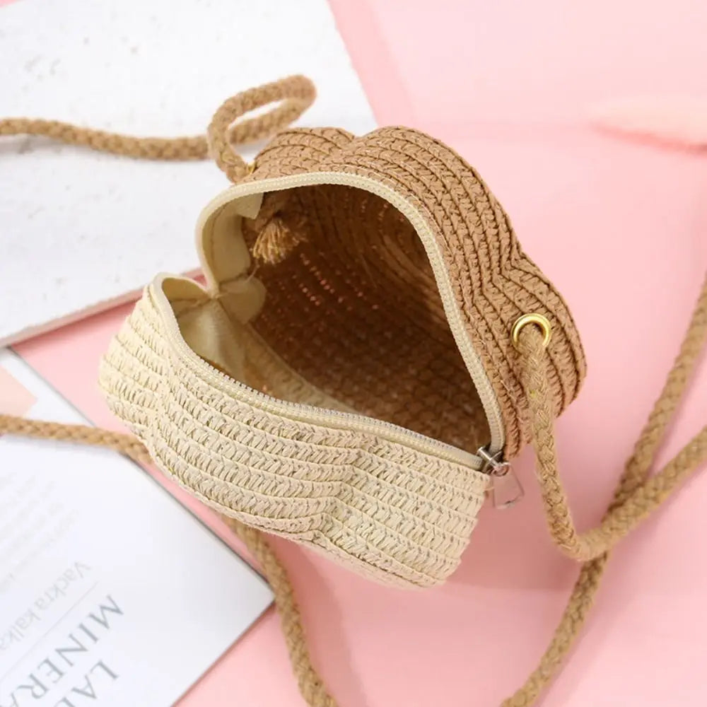 Celvera Tas Dames - Ronde Gevlochten Zomertas met Crossbody Riem | Casual