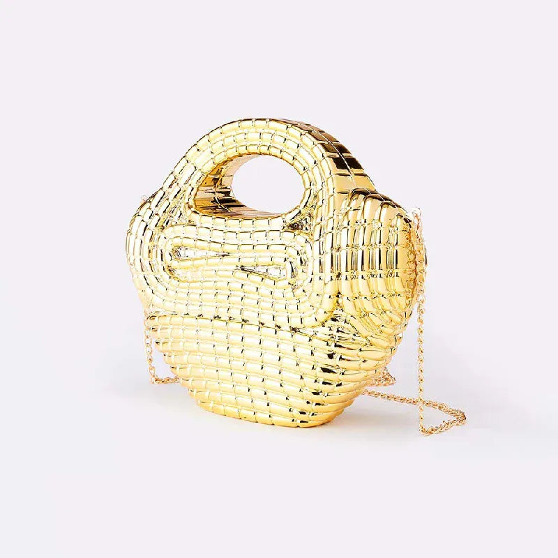 Celvera Avondtasje Dames - Gevlochten Metalen Tas met Ketting | Feest