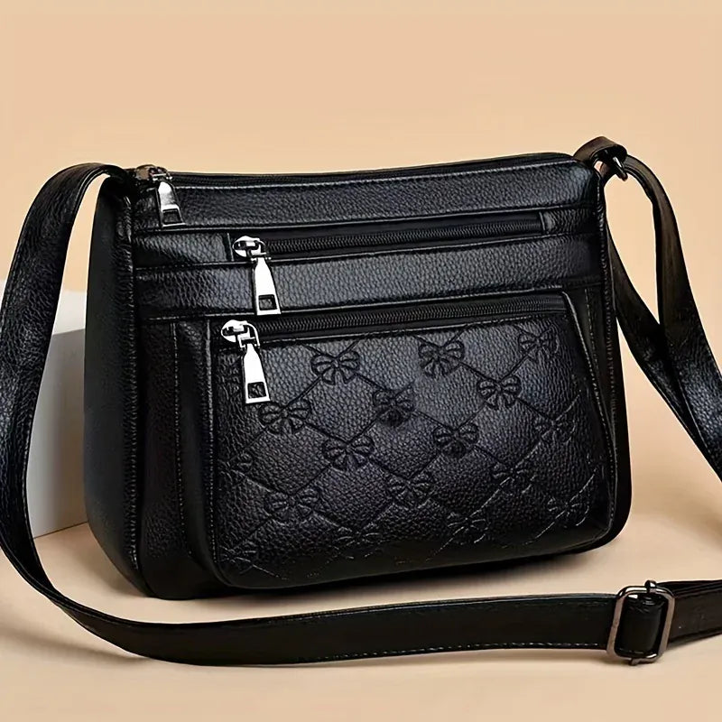 Celvera Tas Dames - Crossbody met Strik Reliëf en Meerdere Vakken | Casual