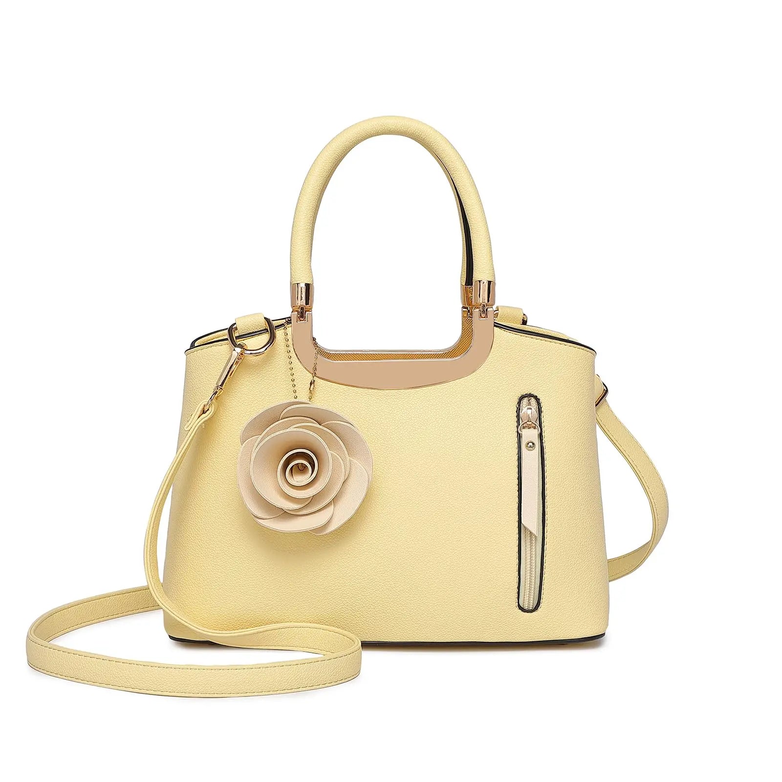 Celvera Handtas Dames - Elegante Tas met Roos Detail en Gouden Frame | Chique