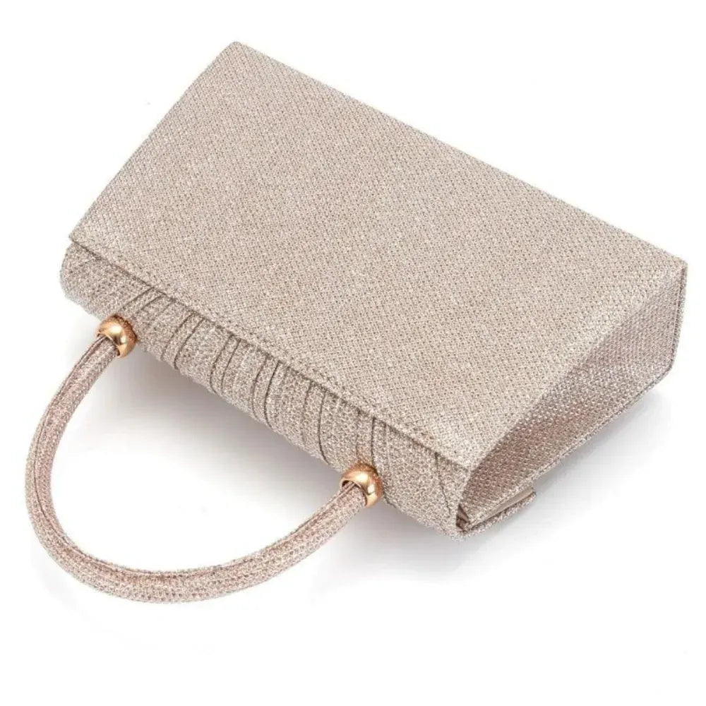 Celvera Tas Dames - Glitter Avondtasje met Geplooide Klep en Handvat | Chique