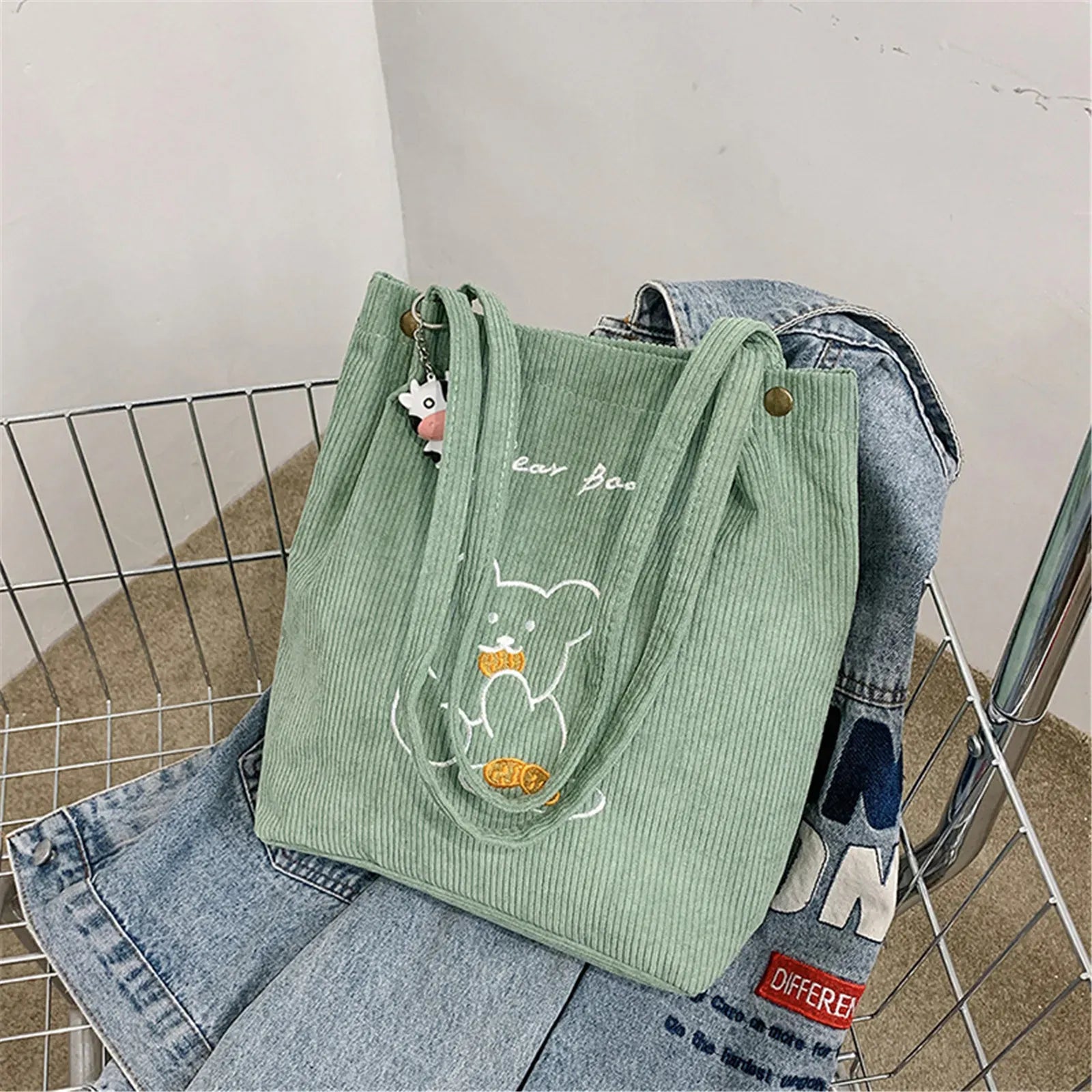 Celvera Tas Dames - Schoudertas met Beertje Applicatie | Casual