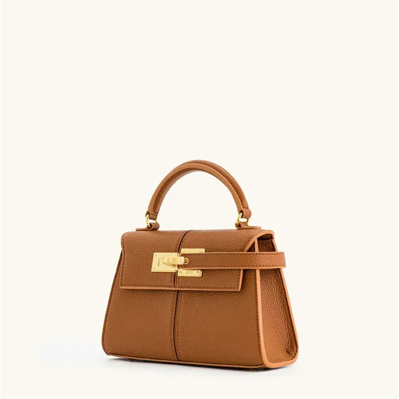 Celvera Tas Dames - Mini Handtas met Zilveren Draaislot en Flap | Chique