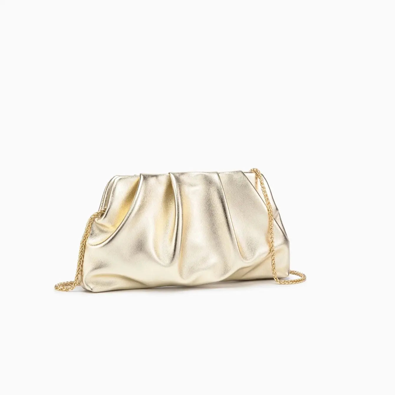 Celvera Tas Dames - Geplooide Clutch met Gouden Ketting | Chique
