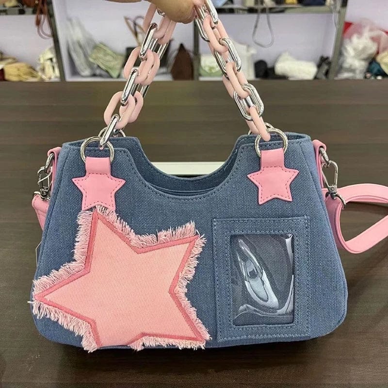Celvera Tas Dames - Y2K Handtas met Sterren en Ketting | Opvallend