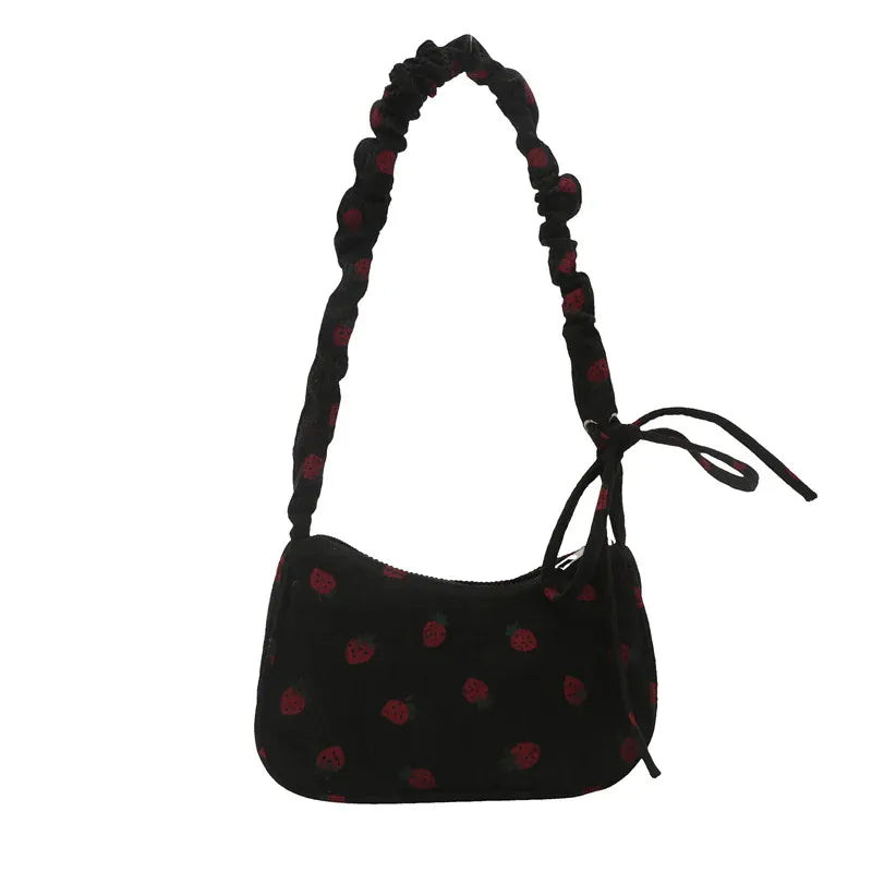 Celvera Tas Dames - Mini Hobo Tas met Aardbeienprint en Strikje | Zomer