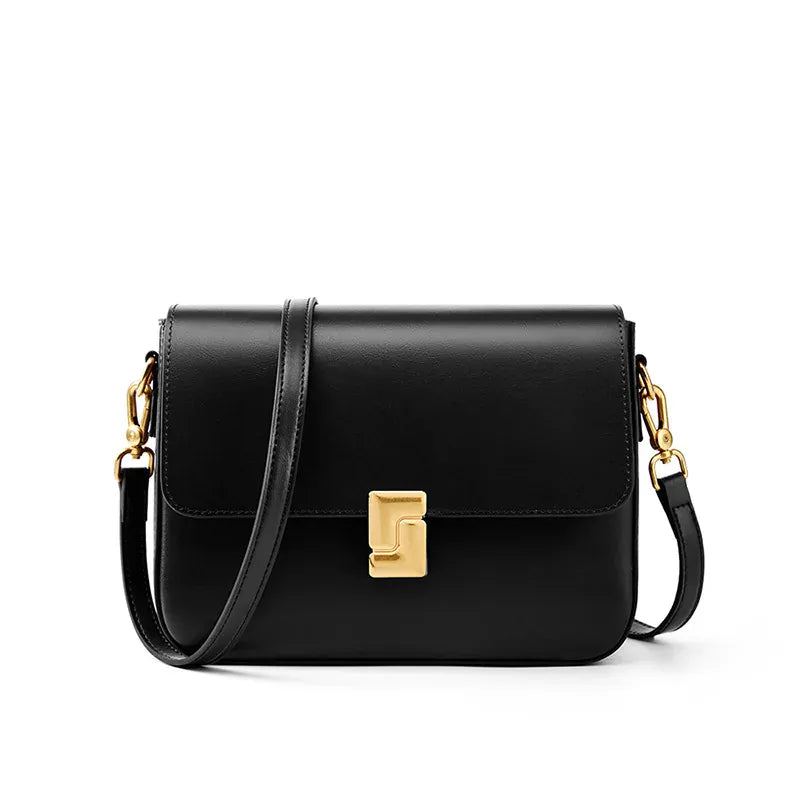 Celvera Tas Dames - Gestructureerde Flap Tas met Gouden Slot | Klassiek
