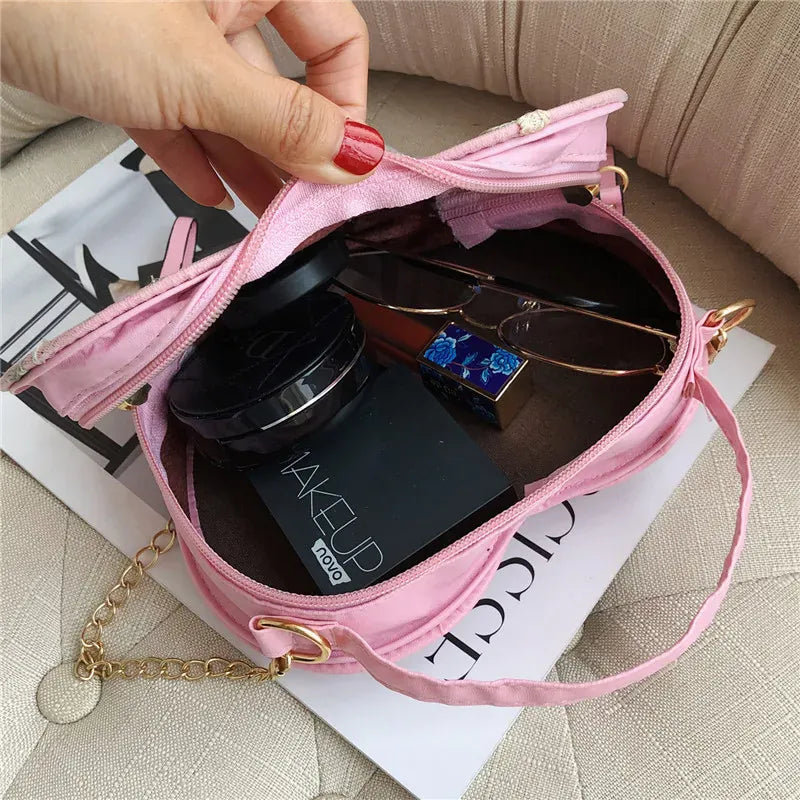 Celvera Tas Dames - Ronde Crossbody met Bloemen Borduursel | Zomer