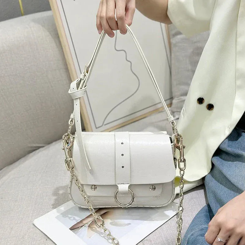 Celvera Tas Dames - Flap Tas met Gouden Ring en Ketting | Klassiek