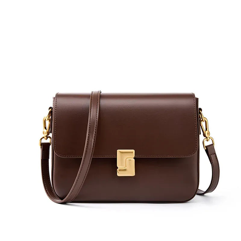 Celvera Tas Dames - Gestructureerde Flap Tas met Gouden Slot | Klassiek