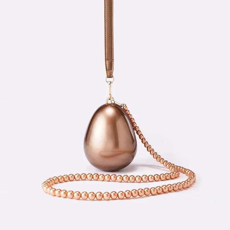 Celvera Tas Dames - Parelmoer Minitas met Parelketting en Kwastje | Chique