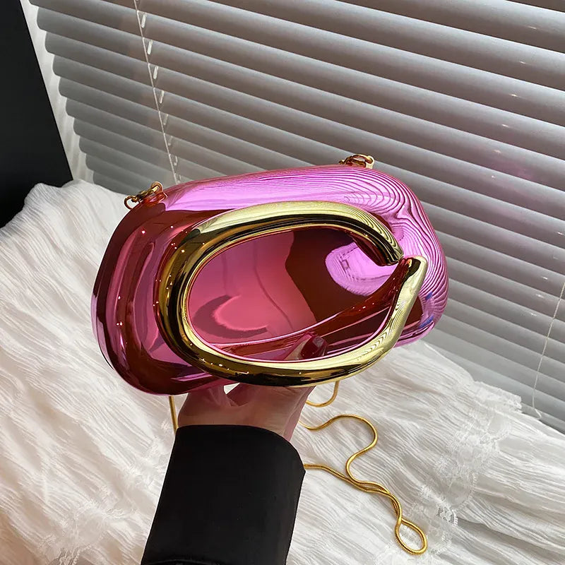 Celvera Tas Dames - Transparante Clutch met Gouden Ring | Feestelijk